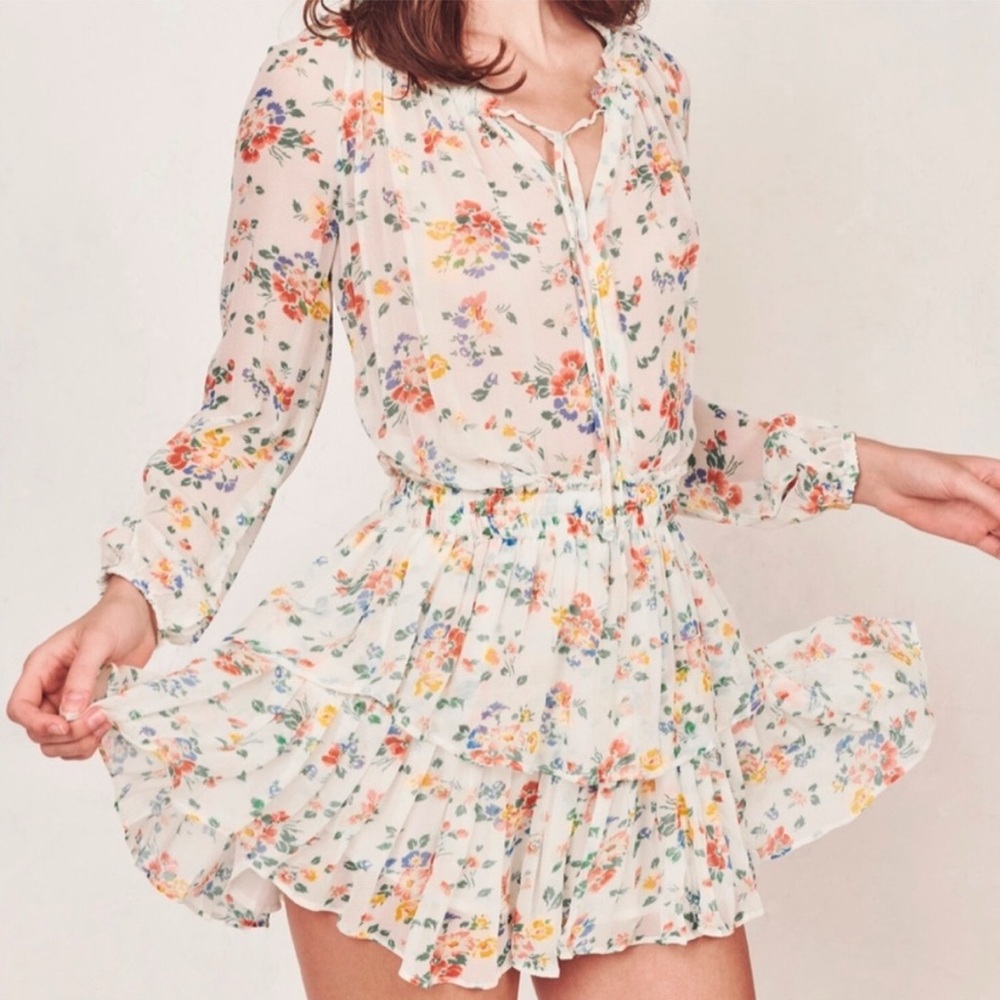loveshackfancy popover dress in floral confetti print